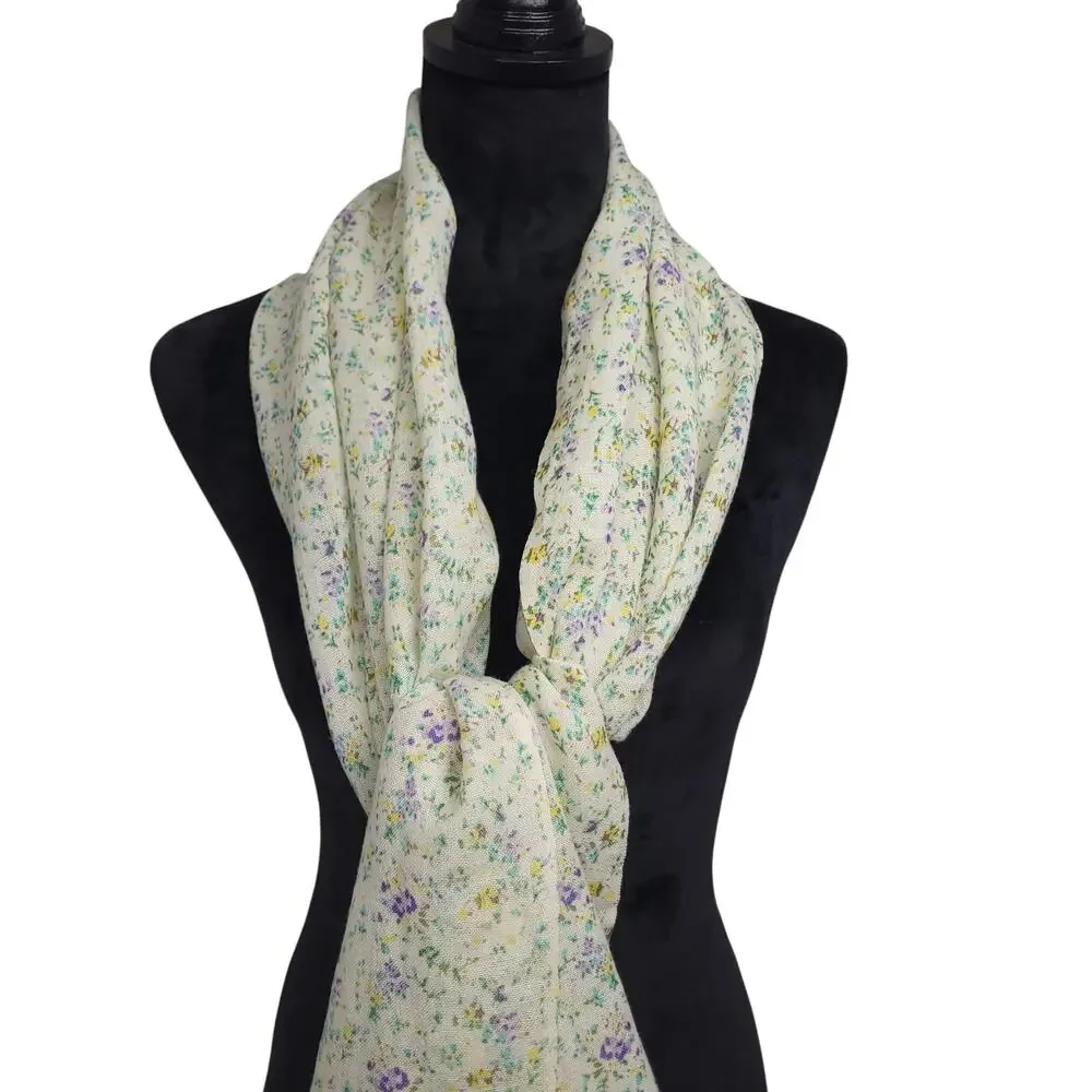 Vintage Lulla Collection By Bindya Silk & Wool Floral Scarf Blanket 72